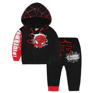 Estilo europeu e americano infantil Outono desgaste algodão com capuz colete e Hoodie conjunto de duas peças com padrão de impressão colorido - Product Image 1
