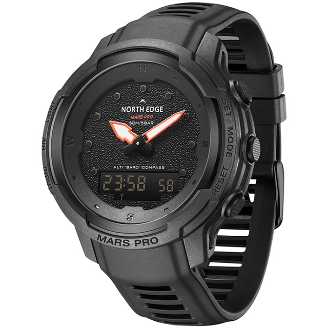 Hot Selling NORTH EDGE MarsPro Carbon Fiber Outdoor Sports Multifunctional Electronic Watch 50m Waterproof Smart Digital Watch