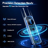 Détecteur de caméra cachée 7-en-1 Agshome avec puce IA, 6 modes, traceur GPS, scanner de signaux RF et anti-écoute - Dispositif de sécurité portable (Noir)