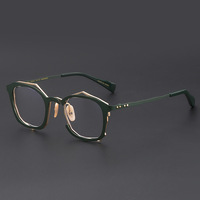 Montura de gafas ópticas de diseño japonés de alta gama, marco de gafas con forma cuadrada Irregular de titanio puro, edición limitada