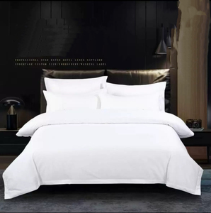Khách Sạn Sang Trọng Chất Lượng 4 Mảnh Bộ Đồ Giường Đặt Khách Sạn Bộ Đồ Giường Đặt Trắng Bông Bộ Đồ Giường Duvet Bìa Gối Phẳng Tấm Được Trang Bị Tấm - Product Image 5