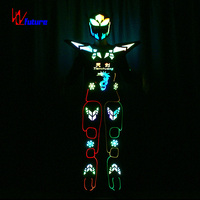 2025 chaud LED danse Tron Robot Costume lumineux hommes Ar Mour vêtements rvb scène Costume mode Halloween Costume