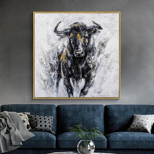 Toutes sortes d'animaux Décoration d'image colorée Art abstrait Toile murale Éléphants, taureaux, <span class=keywords><strong>chatons</strong></span>, chevaux Peinture à l'huile animale - Product Image 2