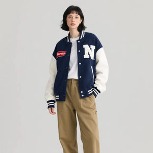 College Baseball Jacke Männer Plus Varsity Jacken Benutzer definiertes Logo Stickerei Benutzer definierte Baseball jacke - Product Image 6