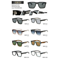 Lunettes de soleil rétro de créateur avec logo personnalisé, monture carrée en PC, branches style CP, branches intégrées, tendance unisexe, protection UV400 pour l'extérieur