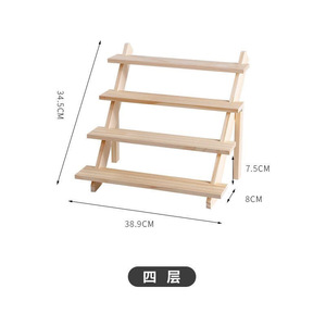 ชั้นวางเครื่องประดับไม้เนื้อแข็ง 4 ชั้น แบบบันได สำหรับจัดเก็บต่างหู แหวน กำไล สร้อยคอ - Product Image 5