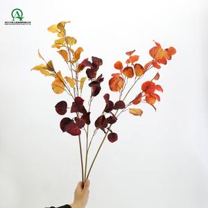 Искусственные осенние ветки листьев осины длинный стебель листвы растения оранжевые листья Спрей для вазы стол домашний коттедж украшение - Product Image 6