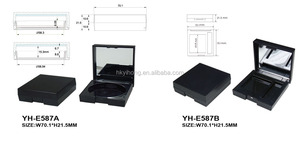 Wholesale Black <b>Square</b> ABS Lightweight Blush Case China Empty Compact Powder Palette Cosmetic Box Eye Shadow Packaging - Product Image 5