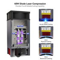 Mesin Pengukir Laser Semikonduktor Desktop T4040 Mini CNC Router Modul Laser 40/80W Kayu AI Berpendingin Udara Kontrol Android