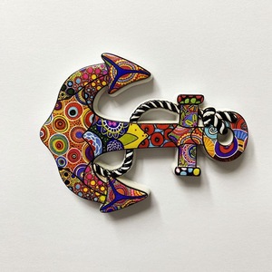 Imán Decorativo 3D para Refrigerador con Forma de Ancla, Estilo Bohemio, de Resina, Recuerdo de Viaje, Diseño Irregular Hecho a Mano - Product Image 2