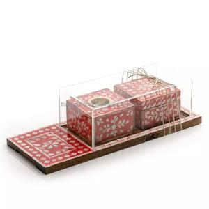 Ensemble de plateaux de boîte mère de perle de haute qualité avec couvercle acrylique fabriqué au Vietnam - Product Image 3