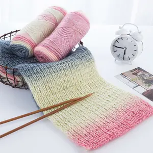 COOMAMUU 100G/Gulungan Dicelup Benang Katun Musim Dingin Gradien Benang Rajut Tangan Benang DIY Crochet Syal Sweater Topi