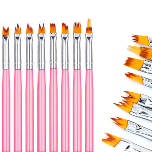 8 pinceles para decoración de uñas, herramienta de pintura de <span class=keywords><strong>gel</strong></span> ombre, bolígrafo de puntos, herramienta de dibujo degradado, herramienta de tallado manual DIY, bolígrafo para decoración de uñas. - Product Image 2