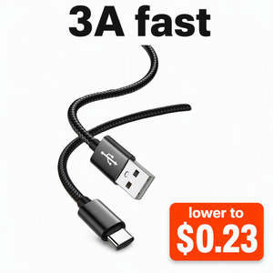 Fabrik-Großhandel 3A 18W Nylon-Umflochtenes 1M Typ-C Kabel Schnellladung Aluminiumgehäuse Gemischtes Kupfer <span class=keywords><strong>USB</strong></span>-Kabel Kundenspezifische Einzelhandelsverpackung - Product Image 1