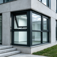 Fenêtre à auvent en aluminium à rupture de pont thermique HUACAI, vente directe usine, pour extérieur d'appartement et de maison en immeuble de grande hauteur