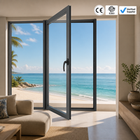 Fenêtre à battant en aluminium européen, double vitrage, verre trempé, rupture de pont thermique, écran pliant, insonorisée, pour cuisine