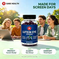 Gummies pour les yeux à la lutéine pour adultes, marque privée ODM/OEM, 60 unités, avec zéaxanthine, vitamines, myrtille, sans gluten, pour la clarté oculaire et la fatigue oculaire liée à la lumière bleue