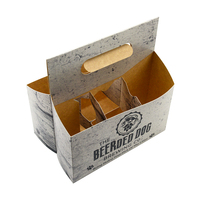 Papier Kraft Recyclable Pleine Couleur Boissons Café Carton Pliable 4 6 Pack Bouteille Bière Peut Papier Titulaire Bière Boîte De Transport