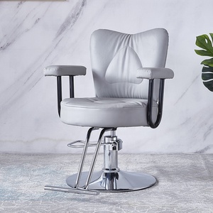 Grande Antico Usato di Vendita A Buon Mercato Parrucchiere Materiale Spugna Grigio/Rosa Sedia Da Barbiere Attrezzature Per Saloni di Capelli Per Negozio di Unghie - Product Image 2