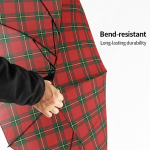 New Christmas Straight Corporate Advertising Umbrella Fiberglass <b>Frame</b> Semi-Automatic Windproof Waterproof Compact Portable - Product Image 4