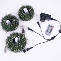 Guirnalda de Luces Decorativas Tipo Pirotecnia, con Enchufe, Luz Blanca Cálida, Luces Centelleantes con Control Remoto de 8 Modos para Árbol de Navidad, Mesa, Corona