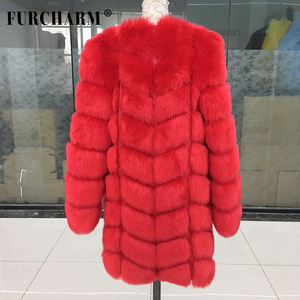 Di alta qualità di modo Lungo della signora del manicotto del cappotto di pelliccia del faux di inverno Cappotto di Pelliccia di Volpe - Product Image 3
