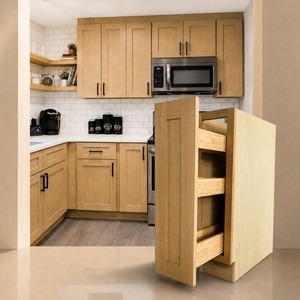 B09POUT-B12POUT Base Cabinet Pull Out Spice Rack <b>For</b> <b>Kitchen</b> | Cabinets <b>For</b> Construction Sites | Solid White Oak <b>Kitchen</b> Cabinet - Product Image 1