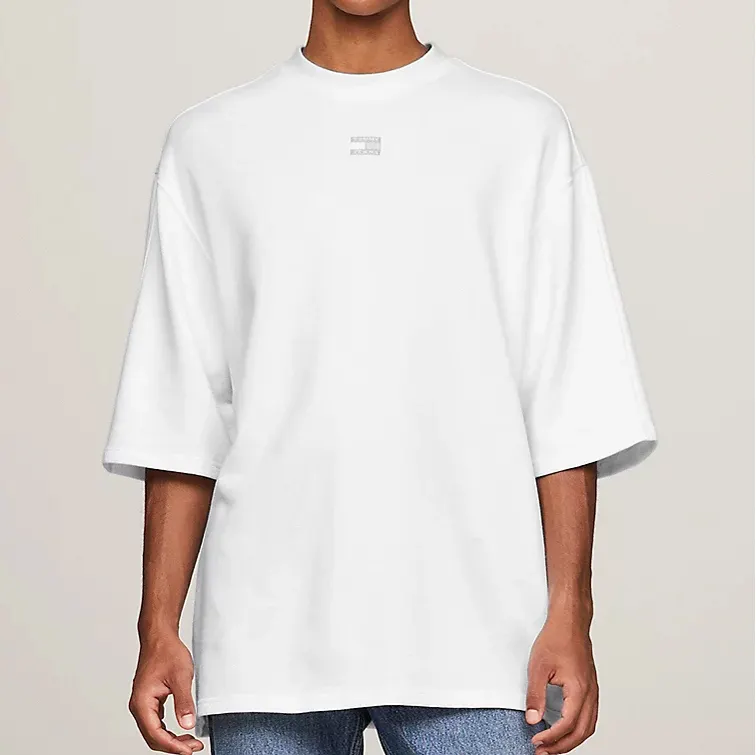 Weiß plus Größe 300g/m² Schwergewicht Herren Halbarm T-Shirt benutzer definierte Logo High Street Hip Hop Baumwolle T-Shirt Hersteller