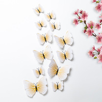 12 pièces papillon Stickers muraux 3D décoration de la maison magnétique creux beauté autocollant mural pour salon décorations de mariage