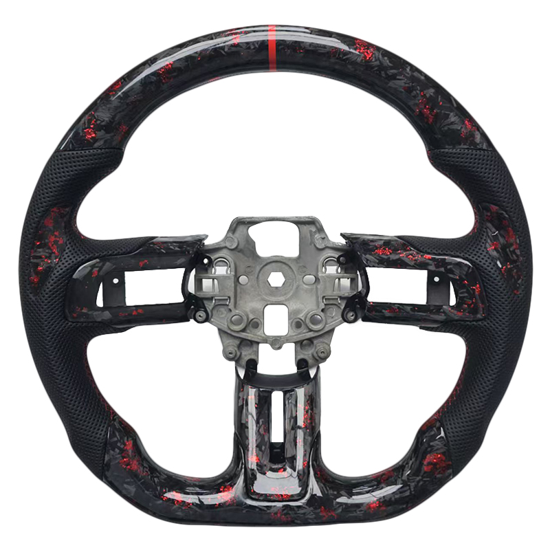 Grip + Fibre de Carbone Forgée + Cuir Perforé + Bande Supérieure Rouge