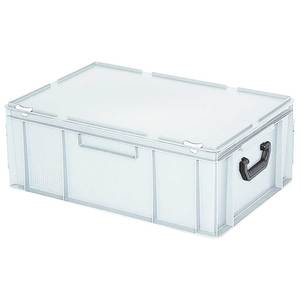 Euro-Koffer Weiß 600x400x230 mm <b>Plastic</b> <b>Storage</b> <b>Bin</b> with 2 Tragegriffen on Sides - Product Image 1