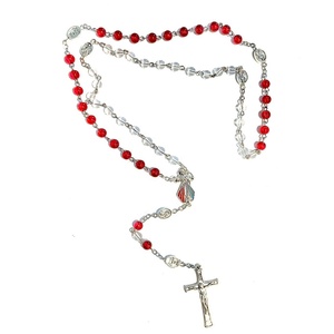 Rosario de <span class=keywords><strong>la</strong></span> Divina Misericordia con Cuentas Rojas y Transparentes Collar <span class=keywords><strong>Coronilla</strong></span> de Jesús Regalo Religioso <span class=keywords><strong>para</strong></span> Oración Católica - Product Image 2