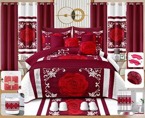 30-Piece Bedding Set Soft Fabric Printed Bedsheet Set Modern <strong>King</strong> 30pcs Quilted <strong>Bedspread</strong> with Curtains Living Room Wholesale - Product Image 1
