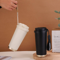 Bouteille isotherme en acier inoxydable à double paroi de 500 ml avec logo personnalisé, écologique, avec cordelette – Vente en gros
