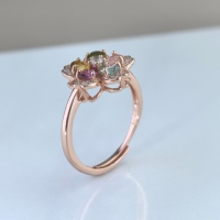 Vente en gros d'usine, bague en argent sterling 925 plaqué or rose/rhodium, différents types de pierres précieuses naturelles, bague en forme de fleur pour femme, cadeau