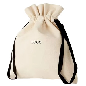 Cotton Canvas Drawstring Duffel Bag <b>Muslin</b> Herb Custom Size See Trough Christmas Gingham Small Dust With Elegant Wood Bead - Product Image 1