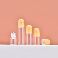 Nouveauté : Mini flacon roll-on en verre de 1 ml, 2 ml, 3 ml, 5 ml avec bouchon imitation bois, flacon vide à bille roulante pour huiles essentielles et parfums