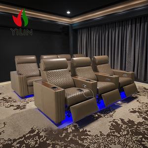 <span class=keywords><strong>Sofa</strong></span> bioskop daya dapat diatur, sandaran tangan kayu kursi malas desain Modern mewah untuk furnitur teater Rumah - Product Image 6
