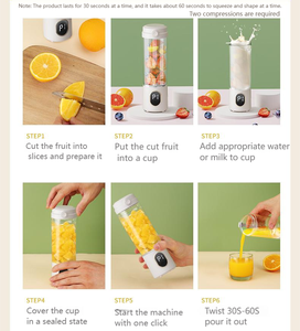 Ofertas al por Mayor: Licuadora Portátil Recargable USB Tipo-C, Pequeña, Personal, para Alimentos, Mezcladora de Frutas, Batidora de Smoothies con 6 Cuchillas - Product Image 5