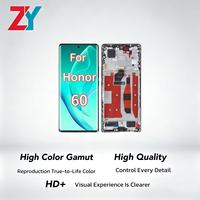 Écran tactile OLED LCD pour Honor 60 avec cadre pour réparation et remplacement de téléphone portable, garantie 1 an