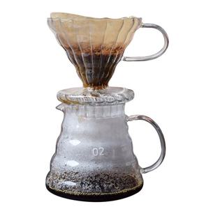 Resistente al calore versare sopra il <span class=keywords><strong>diamante</strong></span> a forma di V di vetro di bambù del filtro da caffè intelligente tazza di gocciolatore caffè con supporto - Product Image 5