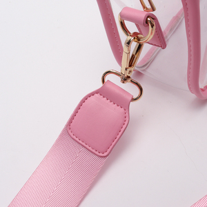 Keymay Hàng Không Có MOQ Túi Đeo Chéo <span class=keywords><strong>PVC</strong></span> Nhiều Màu Màu Hồng Túi Đeo Vai Có Khóa Kéo Logo Theo Yêu Cầu Trong Suốt Được Chấp Thuận Cho Sân Vận Động - Product Image 4