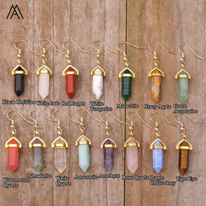 Mini pendientes de cristal para mujer, joyería Bohemia, pendiente hexagonal de doble punto de piedras preciosas, regalo de moda - Product Image 2