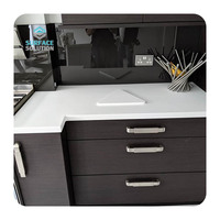 Matériau de décoration moderne pour la maison et le bureau, plaque en acrylique solide blanc brillant pour comptoir de cuisine, bureau