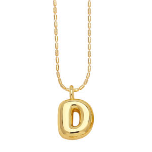Bellexorld placcato dorato rilassato 3D 26 monogramma lettera collana a catena di fascino iniziale per la fabbrica delle donne a basso prezzo - Product Image 5