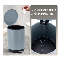 Nouvel arrivage Poubelle à pédale ronde en acier inoxydable 5L Poubelle à structure debout pour la cuisine et la salle de bain