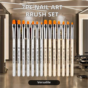 ชุดแปรงแต่งเล็บ Kolinsky 7ชิ้นด้ามสีม่วงเครื่องมือแต่งหน้าเจลยูวีทรงรีพร้อมอุทธรณ์แบบทำมือ <span class=keywords><strong>NABR</strong></span>-106มืออาชีพ - Product Image 2
