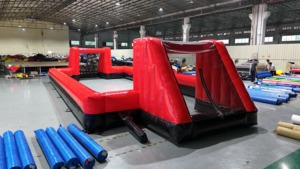 Terrain <span class=keywords><strong>de</strong></span> football gonflable géant noir et rouge <span class=keywords><strong>de</strong></span> 15x8m, <span class=keywords><strong>cage</strong></span> <span class=keywords><strong>de</strong></span> soccer Panna - Product Image 2