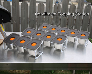 Station de Garniture pour Petites Pizzas avec Plusieurs Compartiments en Acier Inoxydable de Qualité Alimentaire pour <span class=keywords><strong>Sauce</strong></span> d'Assaisonnement - Product Image 5