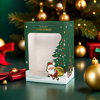 Sacs cadeaux de Noël avec fenêtre, sacs fourre-tout en papier, sacs d'emballage, sacs cadeaux avec logo, sacs cadeaux transparents, sacs en carton blanc, vente en gros